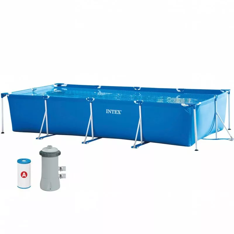 Piscina tubular rectangular con depuradora Metal Frame Intex barato