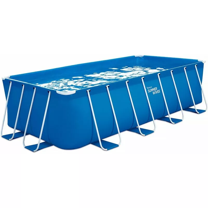 Piscina tubular rectangular gris -4