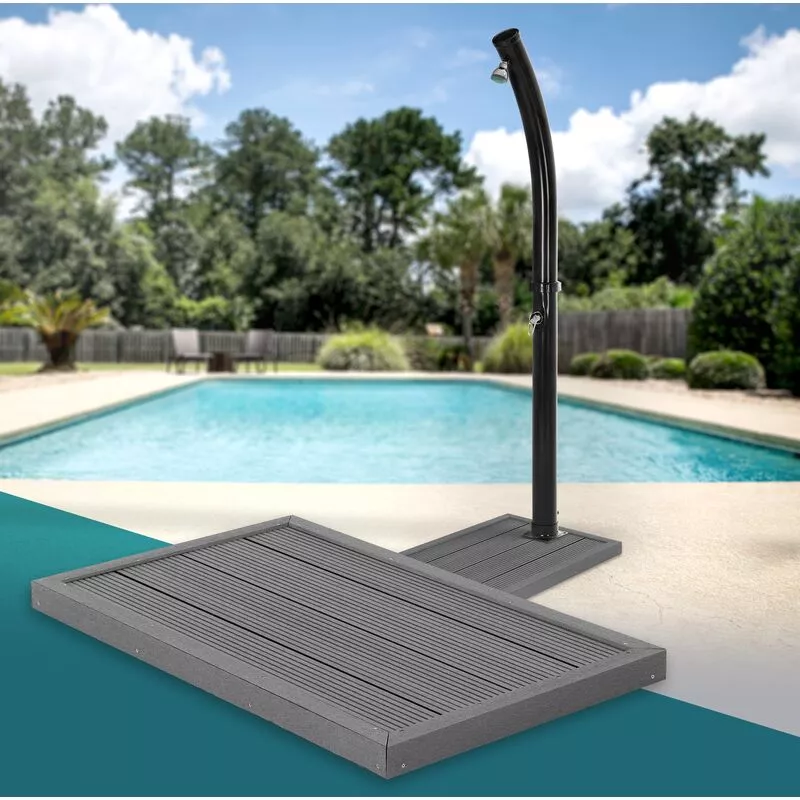 Placa elemento para ducha jardín exterior solar suelo pavimento wpc gris oscuro barato