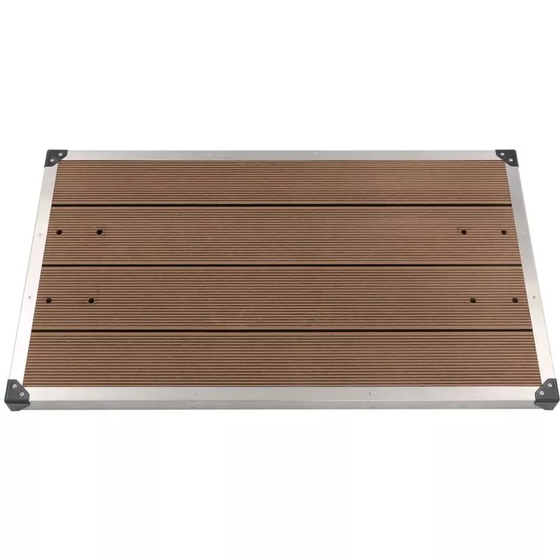 Plato de ducha de jardin WPC acero inoxidable marron 110x62 cm barato