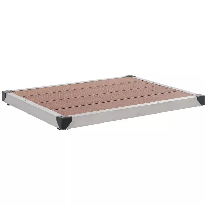 Plato de ducha de jardin WPC acero inoxidable marron 80x62 cm barato