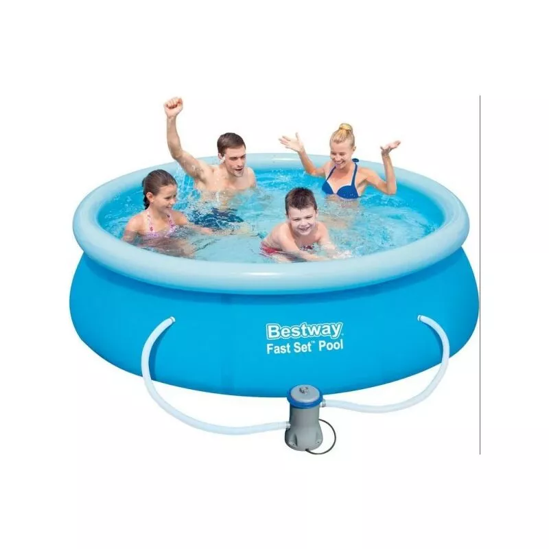 Pobre de piscina infantil inflable Rotonda 244x61 cm Conjunto rápido con bomba de filtro 57450 barato