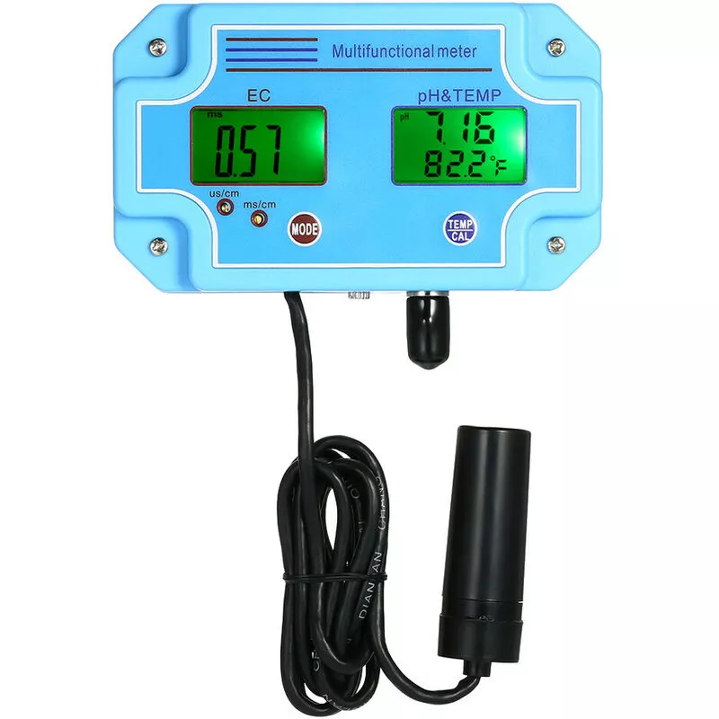 Profesional 3 en 1 pH / EC / TEMP Medidor Detector de agua Multiparámetro Digital LCD Tri-Meter Multifunción Monitor de calidad del agua barato