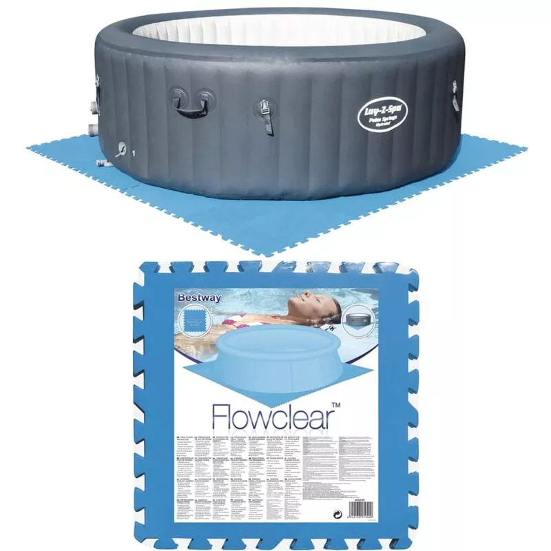 Protectores de suelo de piscina 8 piezas azul 58220 - Azul - Bestway barato