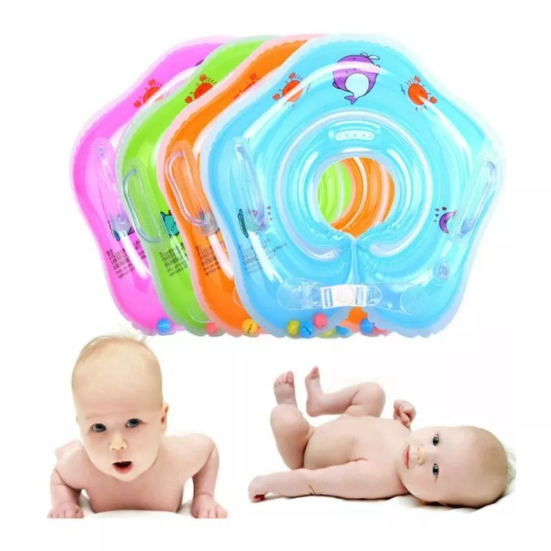 Qersta - 4 anillos de natación para el cuello para bebés y niños pequeños Anillos de natación con bolsa de aire doble barato