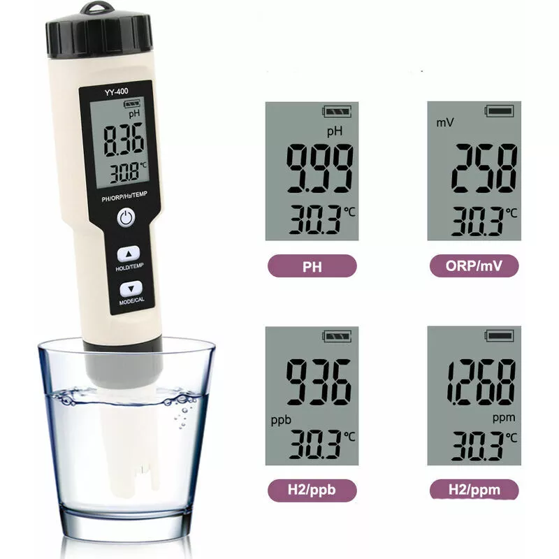 Qersta - Pluma de prueba de agua rica en hidrógeno 4 en 1 - Probador digital con prueba de pantalla lcd barato