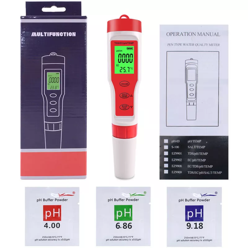 Qersta - Probador digital de calidad de PH/TDS/EC/temperatura