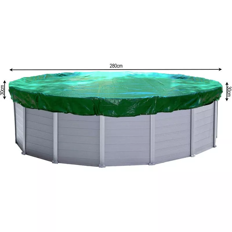 Quick-star - Cubierta de piscina de invierno redonda 180g / m² para piscina 244 - 280 cm Dimensiones de lona ø 340 cm Verde barato