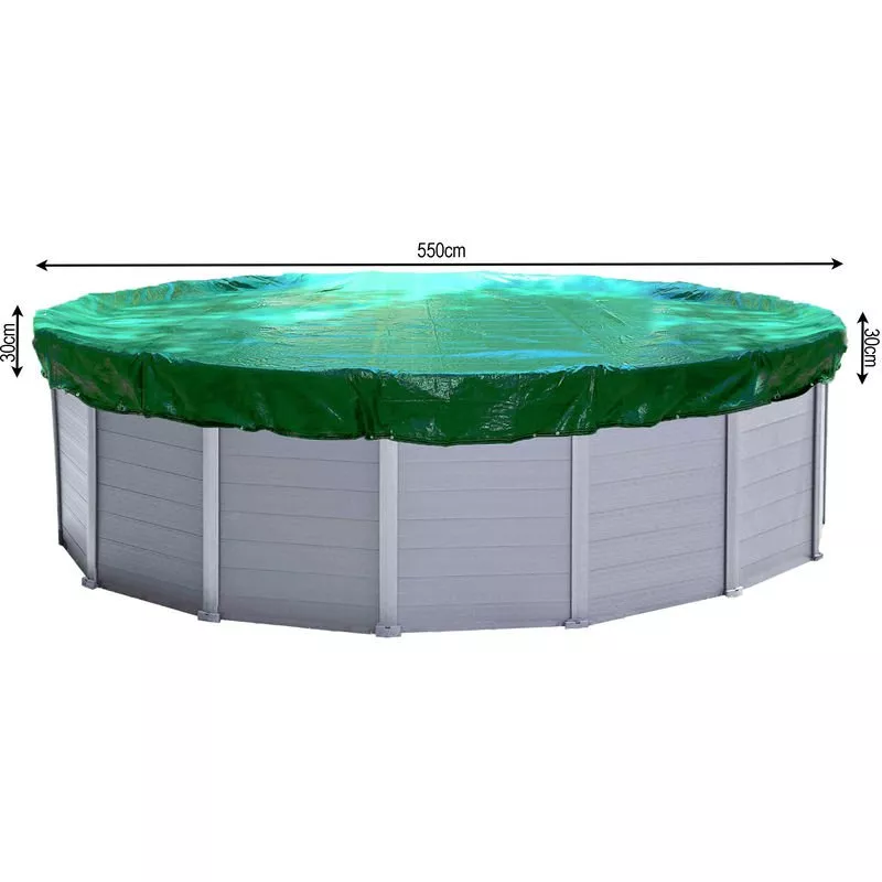 Quick-star - Cubierta de piscina de invierno redonda 180g / m² para piscina 500 - 550 cm Dimensiones de lona ø 610 cm Verde barato