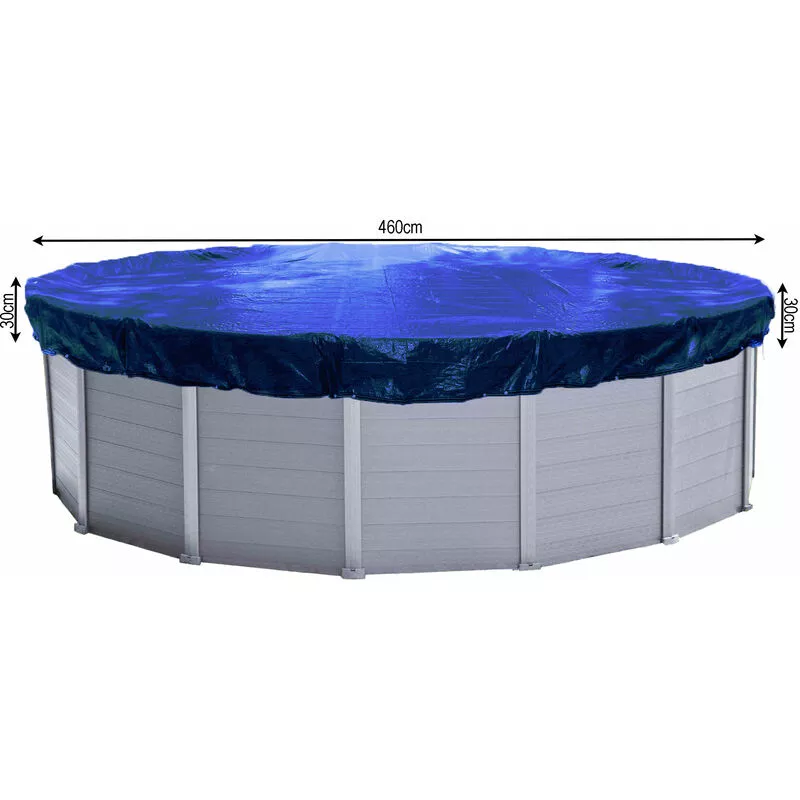 Quick-star - Cubierta de piscina de invierno redonda 200g / m² para piscina 500 - 550 cm Dimensiones de lona ø 610 cm Azul barato