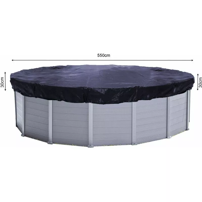 Quick-star - Solar Cubierta de piscina de invierno redonda 200g / m² para piscina 500 - 550 cm Dimensiones de lona ø 610 cm Negro barato