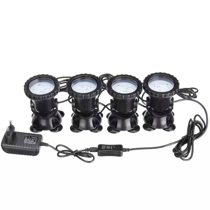 RGB LED Spot Lámpara subacuática piscina fuente acuario + control remoto AC100-240V barato