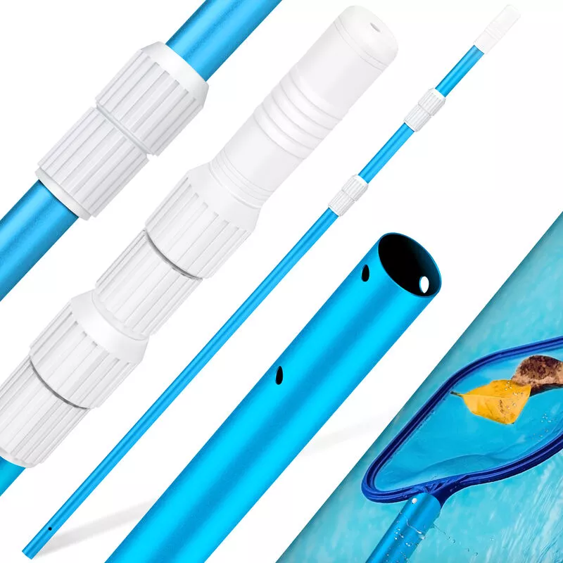 Recogehojas para piscina de aluminio Varilla para limpieza de piscinas de 3 piezas ajustable de 1