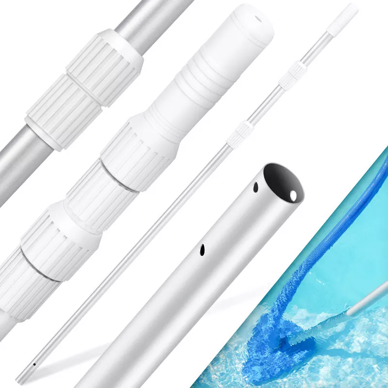 Recogehojas para piscina de aluminio Varilla para limpieza de piscinas de 3 piezas ajustable de 1