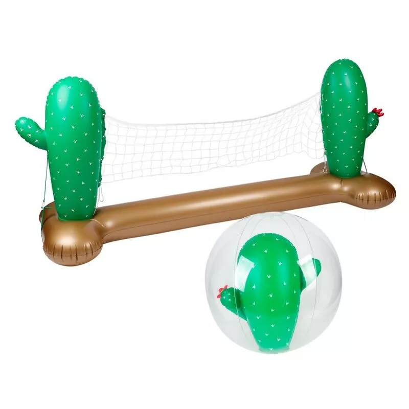 Red de Voleibol Inflable y Flotante + Pelota inflable para piscina y playa - Pack Sport Cactus - Multicolor barato