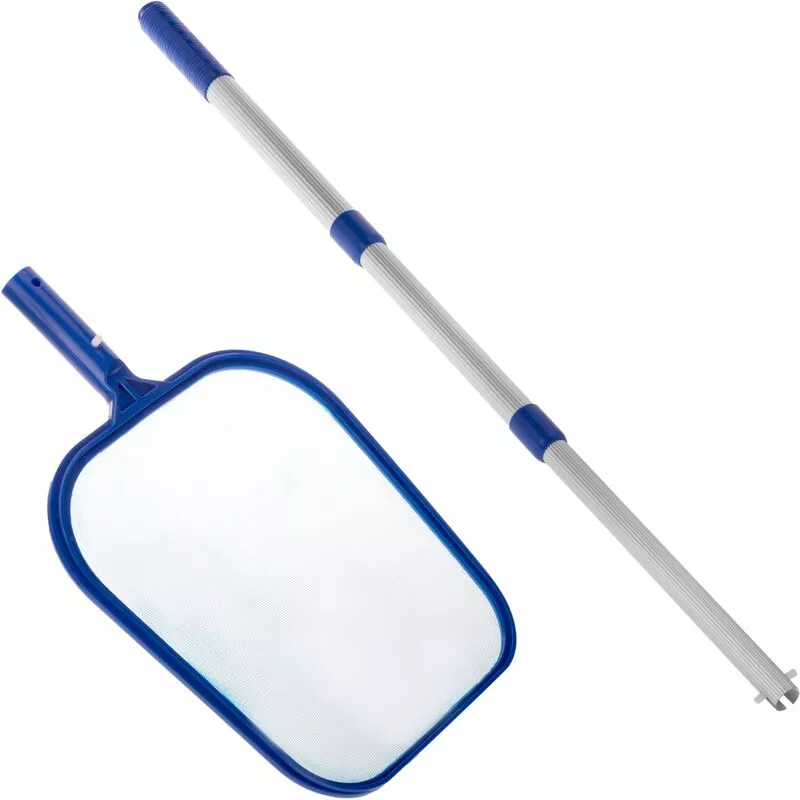 Red recoge hojas de superficie para piscina con pértiga telescópica extensible de 2.8 x 140 cm - Prixprime barato