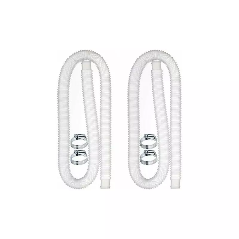 Rwnqnq 2 Piezas Manguera de repuesto para piscina Accesorios de manguera de bomba de filtro con 4 clips de metal Manguera de piscina de 1