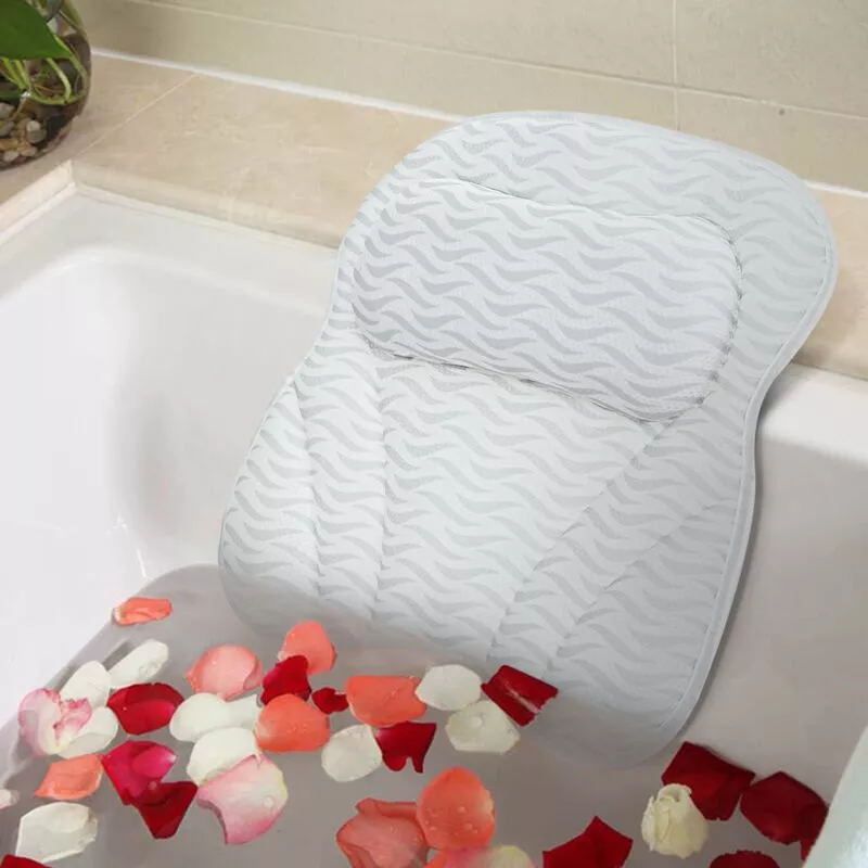 Sawake Cojín de baño Reposacabezas Cojín de baño Almohada de baño malla 39 x 20 cm blanco barato