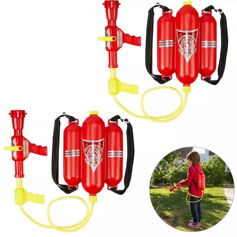 Set 2 Pistolas de Agua Mochila Bombero