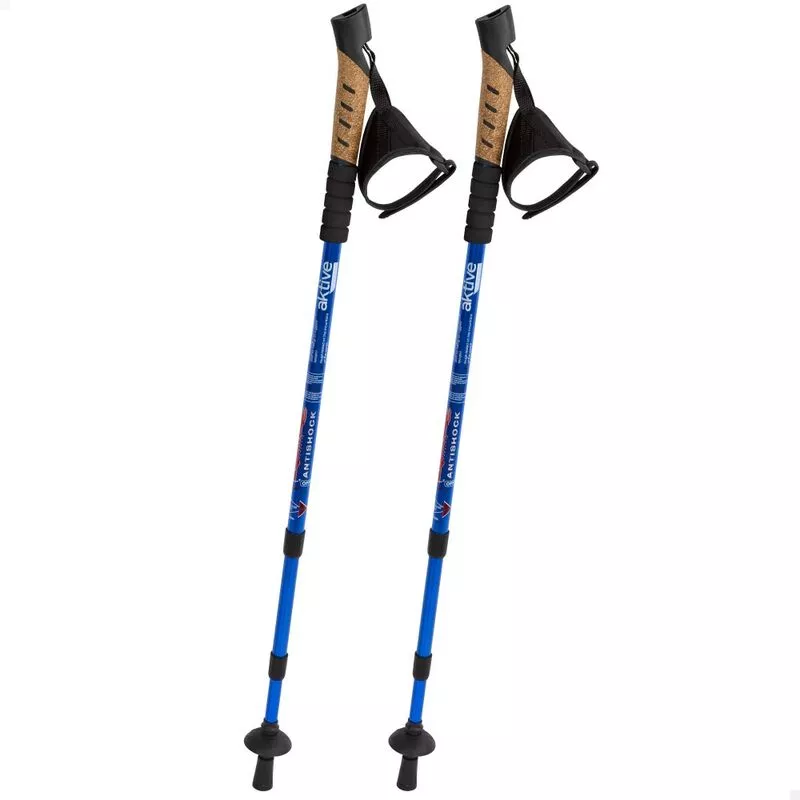 Set 2 bastones trekking aluminio 67-135 cm Aktive barato