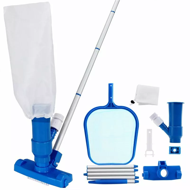 Set 3 piezas de limpieza de piscina – Aspiradora de piso Recolector Filtro y palo Kit de limpieza exterior barato