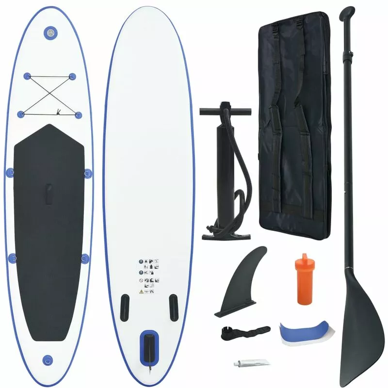 Set de Paddel Surf Tabla SUP Inflable Azul y Blanco - Azul - Vidaxl barato