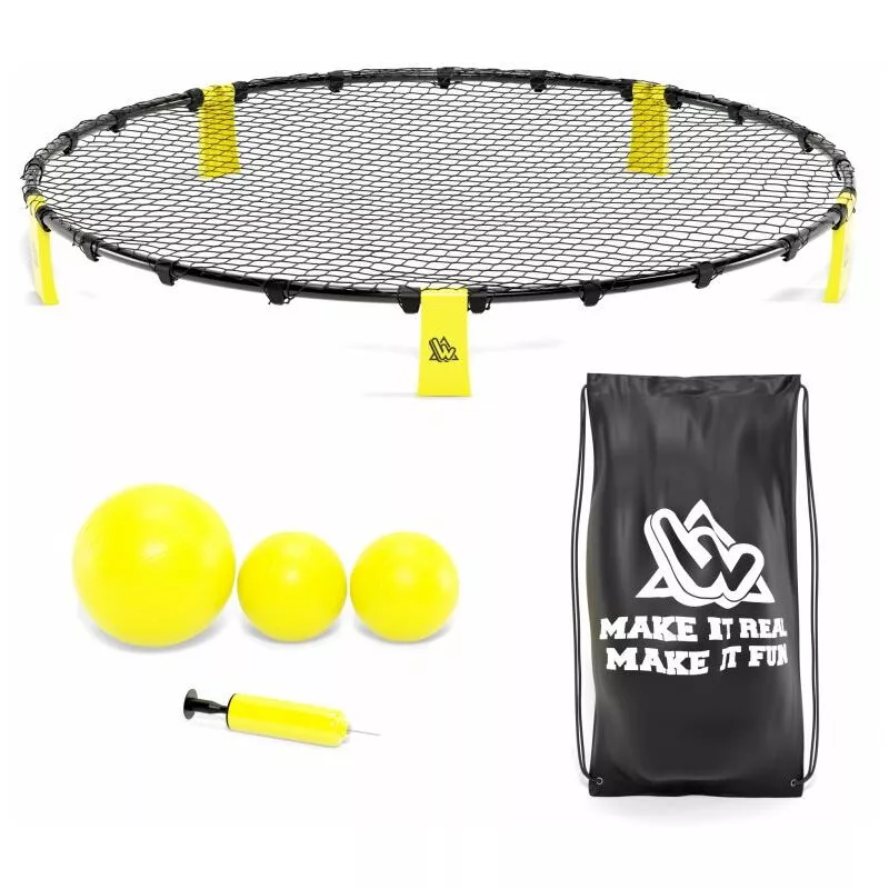 Set de Smashball / Roundnet amarillo 90cm con 3 pelotas