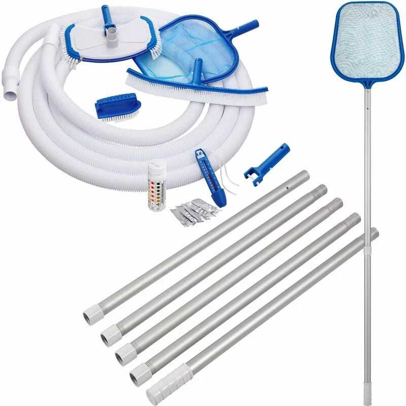 Set de limpieza mantenimiento de piscina con 8 accesorios cepillo manguera termómetro barra telescópica para piscinas - Deuba barato