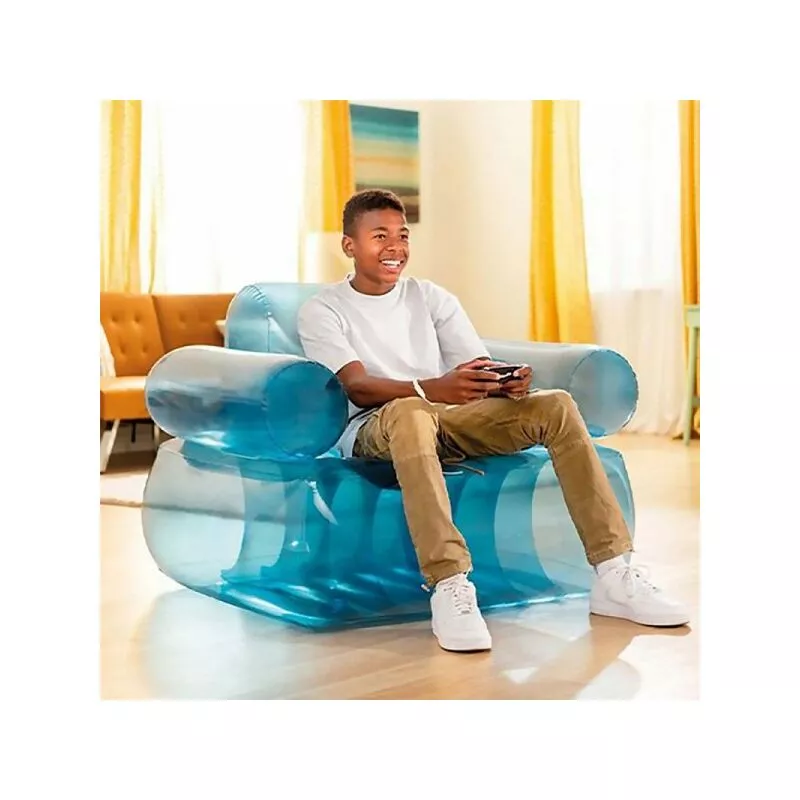 Sillón inflable azul transparente con el uso interno de 109x109x79cm 66503 barato