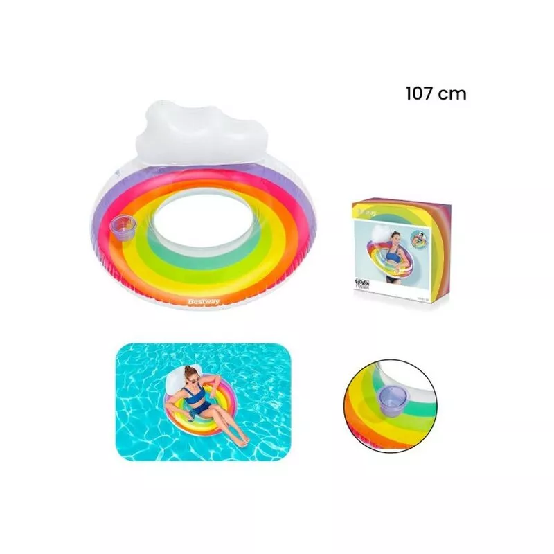 Sillón inflable con respaldo de la moda Rainbow Dream 107cm 43647 barato