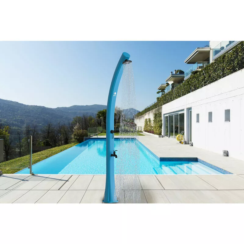Sined - Ducha azul de piscina cm 20x21x226 sole-blu - Blu barato