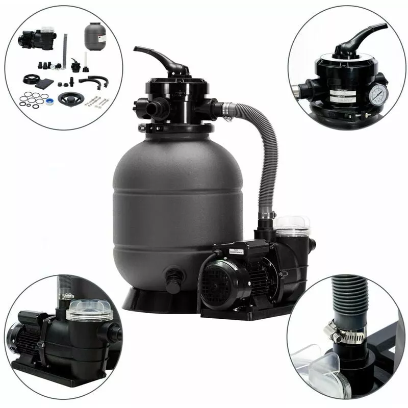 Sistema de Filtro de Arena con Bomba Sistema de Filtro de Arena con Bomba - Gris - Arebos barato