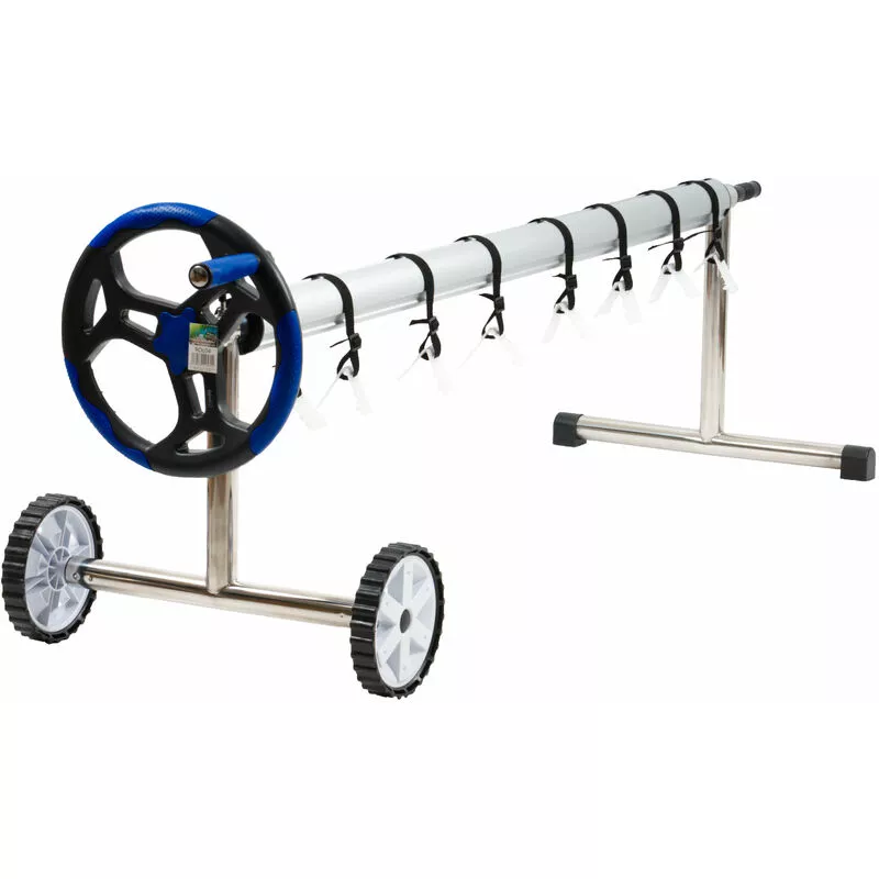Sistema enrollable móvil de acero inoxidable para lonas de piscina de 300 - 570 cm - Zelsius barato