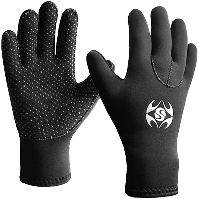 Slinx - Guantes de neopreno de neopreno de 3 mm y cinco dedos Guantes de agua antideslizantes para bucear