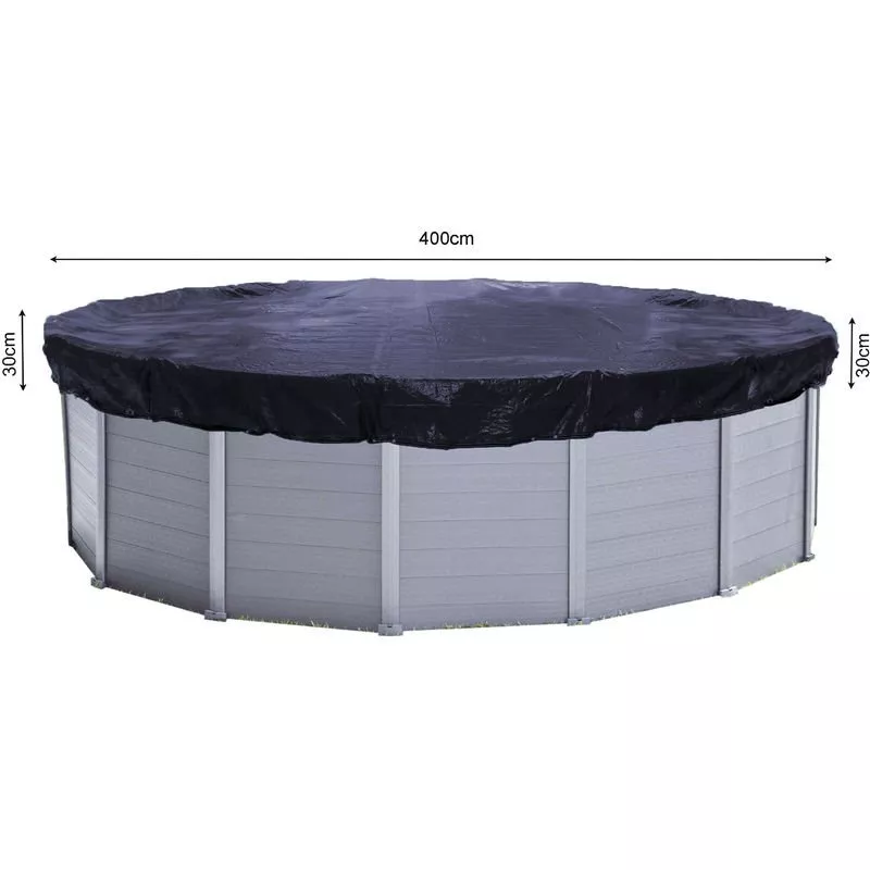 Solar Cubierta de piscina de invierno redonda 200g / m² para piscina 366 - 400 cm Dimensiones de lona ø 460 cm Negro barato