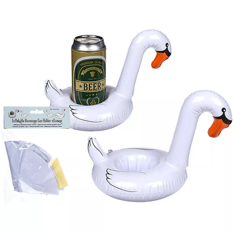 Soporte para Bebidas Cisne Hinchable 18cm Diámetro