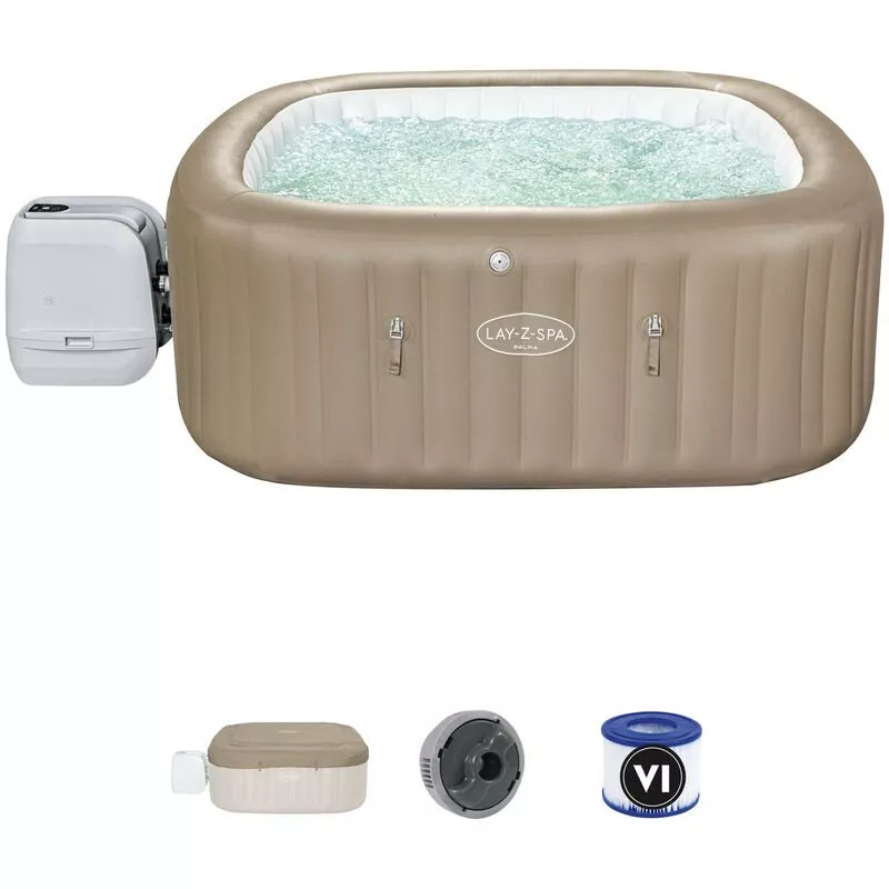 Spa Hinchable Lay-Z-Spa Palma HydroJet 5-7 Personas Cuadrado 201x201x80 cm - Bestway barato