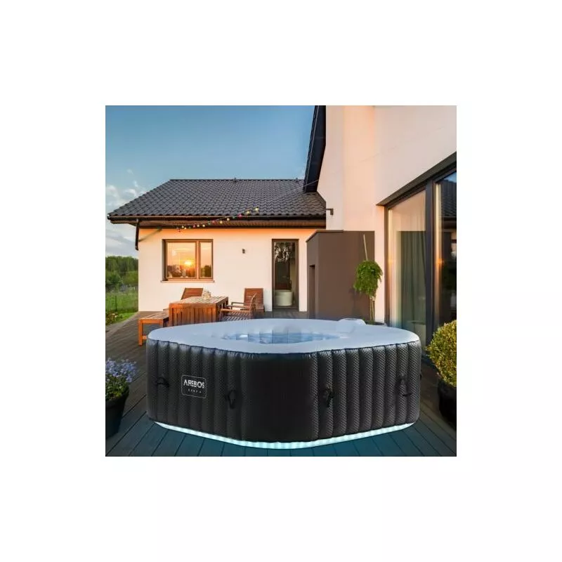 Spa Hinchable con led 154x154cm 4 Personas 600 l - Arebos barato
