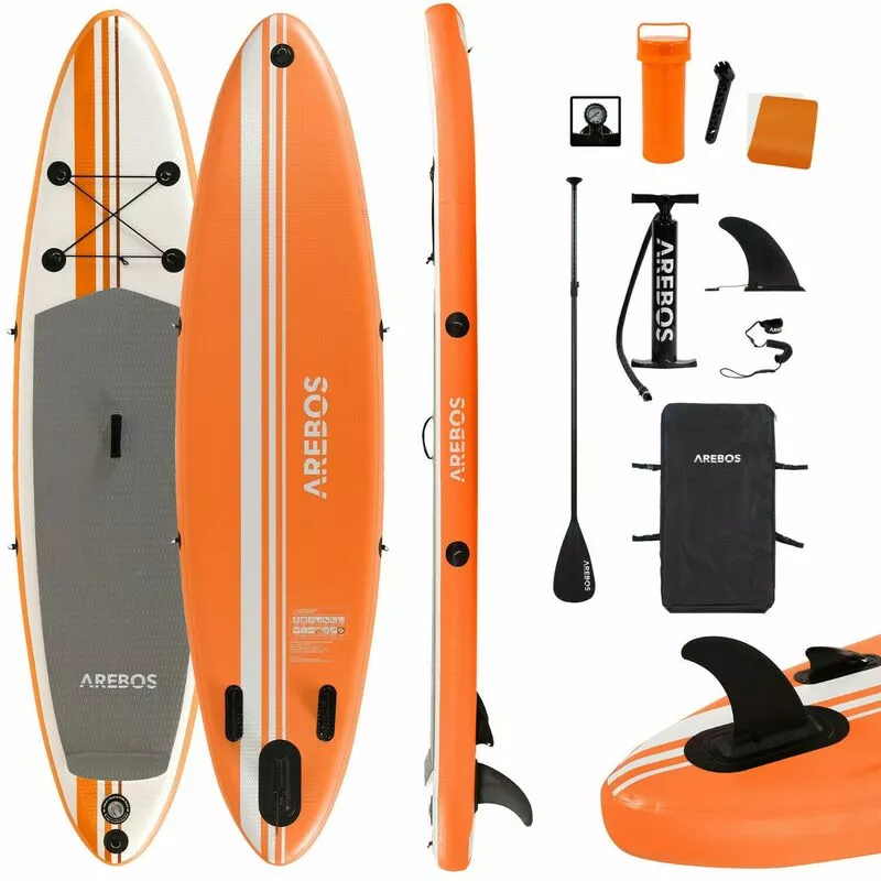 Stand Up Paddle SUP Tabla Para Remar Tabla de Surf Inflable Con Remo 3m Naranja - Naranja - Arebos barato