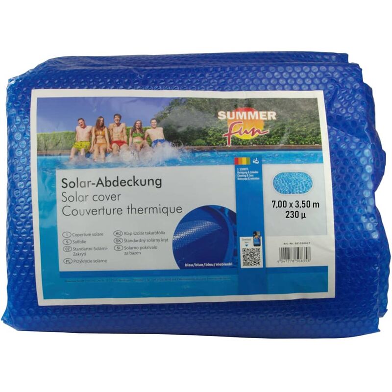 Summer Fun Cubierta Solar Para Piscina Ovalada Pe Azul 700X350 Cm - Azul Barato