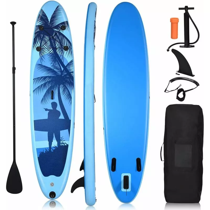 Tabla Hinchable Sup Board Paddle Surf 335x76x15CM con Remo de Ajustable/Bomba/Línea de Seguridad/Bolsa de Transporte y Aleta Central barato
