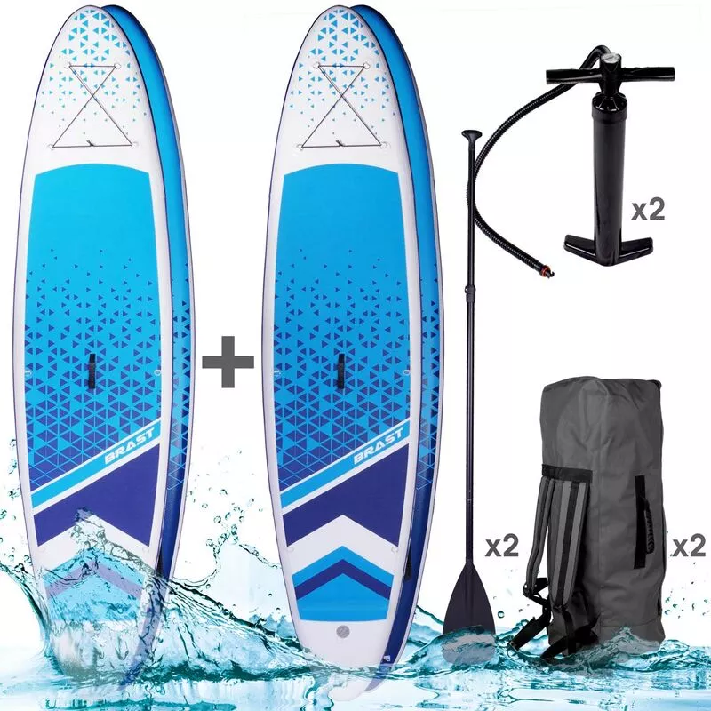 Tabla Paddle Surf inflable DUDE & DUDE + 2 remos telescópicos + 2 mochilas + 2 bombas + kit de reparación