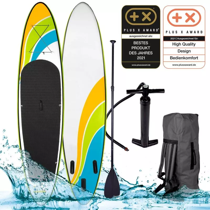 Tabla Paddle Surf inflable HAPPINESS 300x76x15 cm+remo telescópico+mochila+bomba+kit de reparación