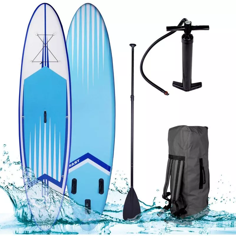 Tabla Paddle Surf inflable PRO azul 320x81x15 cm 120kg+remo telescópico+mochila+bomba+kit de reparación