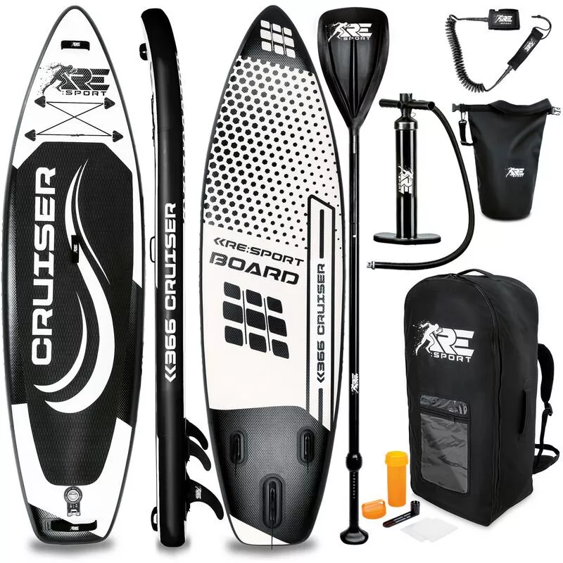 Tabla SUP Hinchable 366cm Negro | Tabla Paddle Surf | Stand-Up Board | Accesorios Completos + Bomba + Remo Ajustable | Para Principiantes y Expertos barato