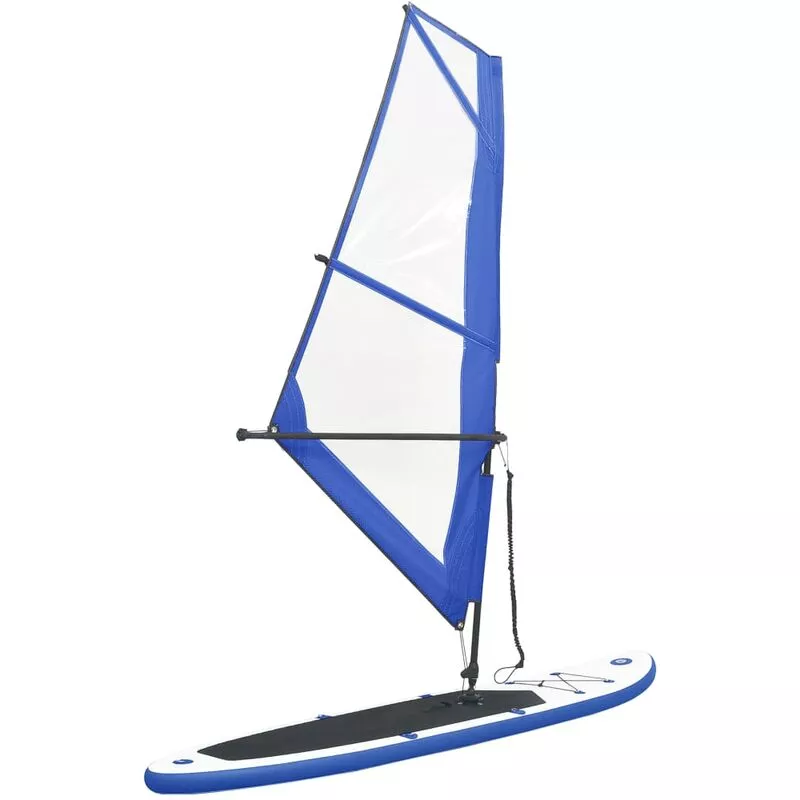 Tabla de paddle surf hinchable con set de vela azul y blanco - Azul - Vidaxl barato