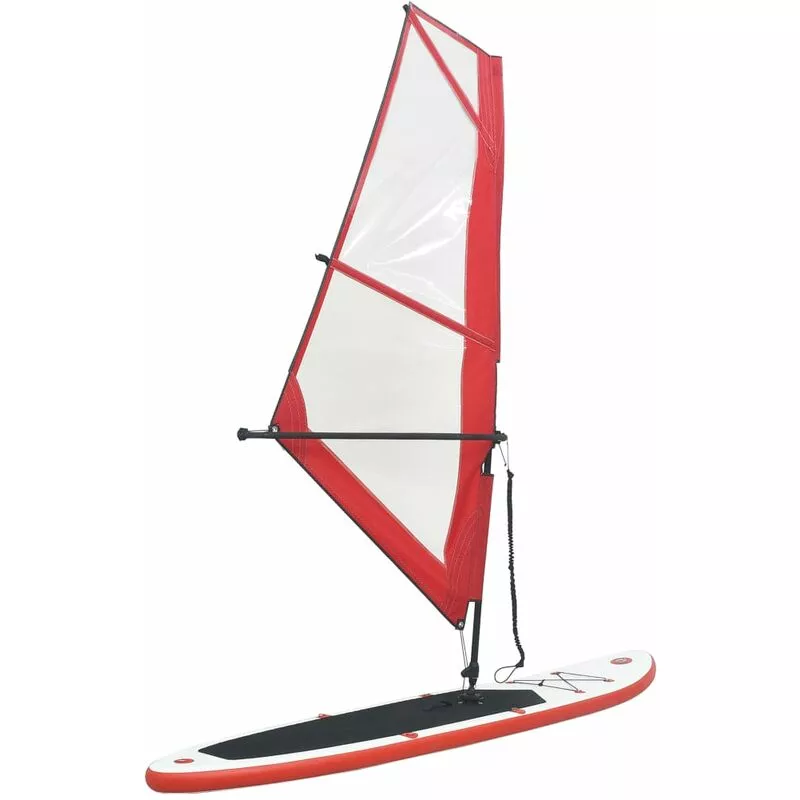 Tabla de paddle surf hinchable con set de vela rojo y blanco - Rojo - Vidaxl barato
