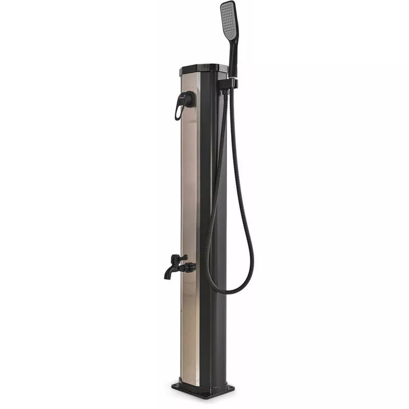 Tanaga Bronze 20 - Ducha solar baja para jardín 20L con grifo de ducha y lavapiés barato