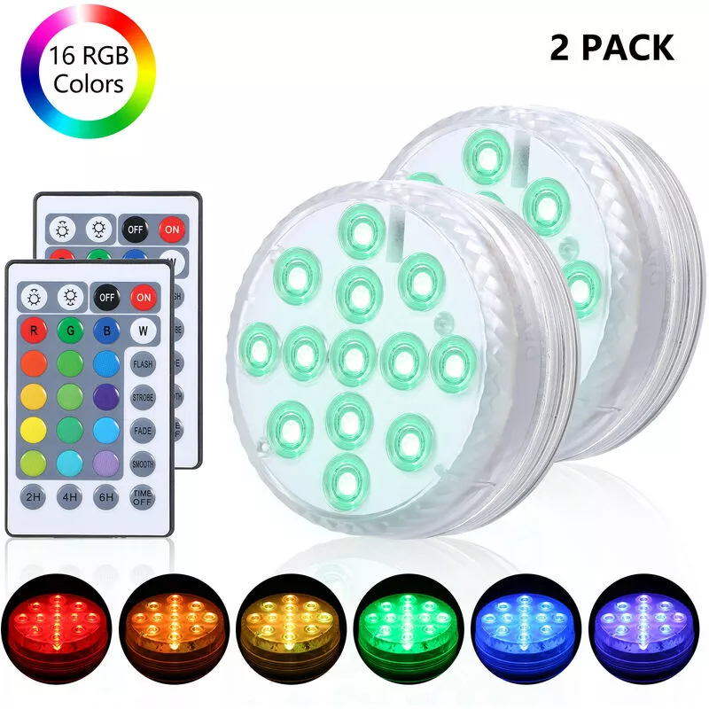 Tancyco - Luz sumergible para piscina con control remoto ir regulable 13 piezas led rgbw Lámpara para fuente de estanque 16 colores 4 modos de barato
