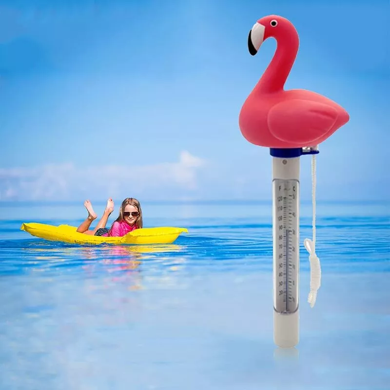 Termómetro de piscina termómetro de agua de estanque flotante con cuerda